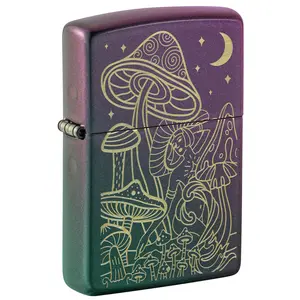 Zippo Laser Mushrooms Design Iridescent Pocket Lighter - Made in USA