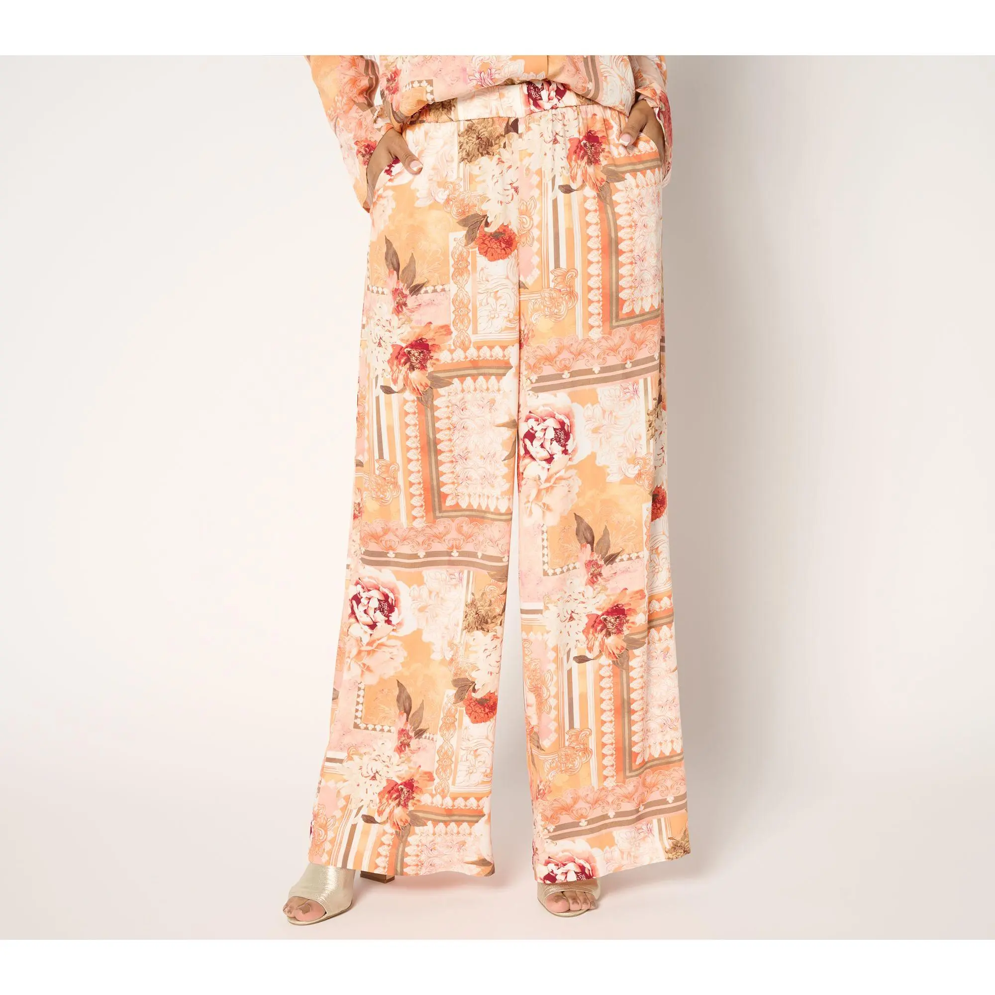 Attitudes by Renee Petite Rayon Blend Palazzo Pants
