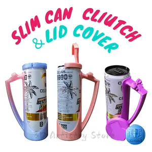 Slim Can Clutch & Lid Cover - 12oz Colorful Can Holder for Red Bull, Alani Nu, Celsius, Truly, White Claw, Slim Skinny Cans - 3D Printed Drinkware Set