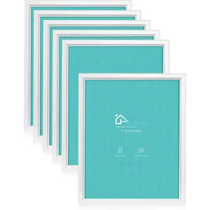8x10 Picture Frames (6 Pack, White) Simple Designed Photo Frame with High Definition Glass for Wall Mount & Table Top Display, Set of 6 Classic Collection