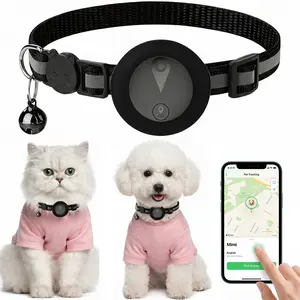 Pet GPS Tracker - Compatible with iOS “Find My” feature, adjustable smart collar with real-time location tracking - 360-degree reflective strips, no monthly fees or SIM card required, IP67 waterproof rating, suitable for small, medium, and large pets, Por