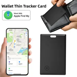 Wallet Tracker Card Works with Apple Find My (iOS Only) Slim 0.07in IP68 Waterproof Tracker Item Finder AirTag Card with Keychain Hole for Luggage Tags Purse