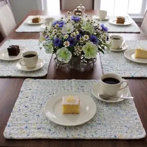 Handmade Crochet Potholder, Kitchenware Tableware Accessory, Waterproof Cup Holder & Coffee Table Mat
