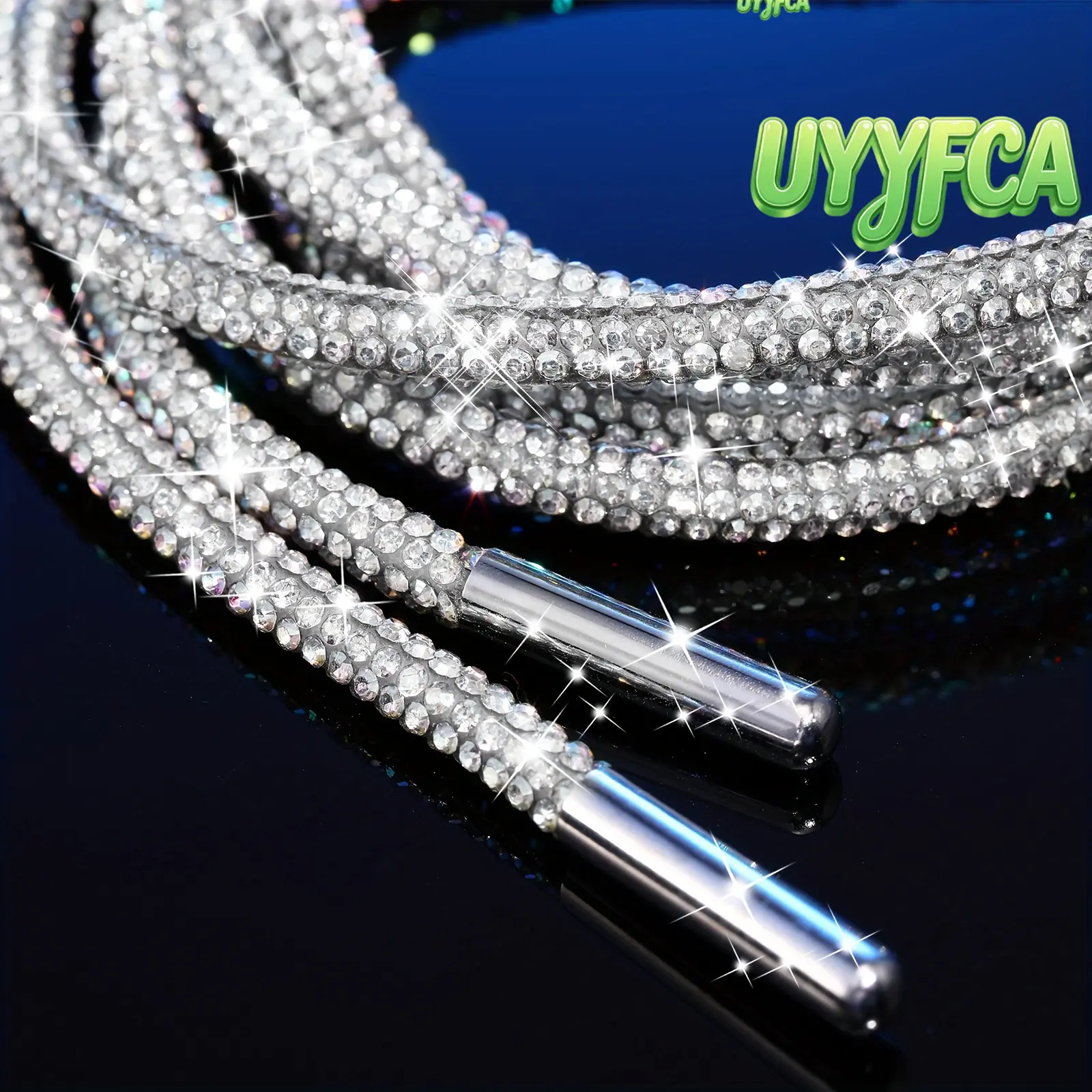 Y2K Bling Rhinestone Shoelaces Sparkly Diamond Crystal Silver Sneaker Laces with Metal Aglets | Trendy Fashion Shoe Glow Up | Women Men Must-Have Luxury Upgrade beach outfits summervibes,summerwins tiktokshopbacktoschool