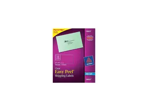 Avery 18663 Easy Peel Mailing Labels for Inkjet Printers, 2 x 4, Clear, 100/Pack