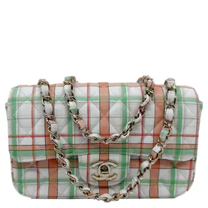 Pre-owned CHANEL Leather Crossbody Bags Classic Rectangular Flap Mini Crossbody Bag White