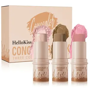 Long-lasting concealer stick, highlighters, sweat and transfer, blush and contour Lightweight waterproof formula for women and girls - bronzer makeup, durable cosmetic charm, Concealer Pen Kit for Natural Face Sculpting & Glow
