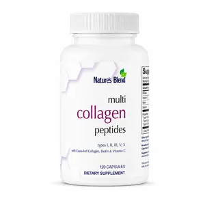 Nature’s Blend Multi Collagen Peptides Capsules, Hydrolyzed Collagen Types I II III V X, Hair Skin Nails & Joint Support, Biotin 2500mcg + Vitamin C, 120 Capsules Dietary Healthcare Fitness Edible