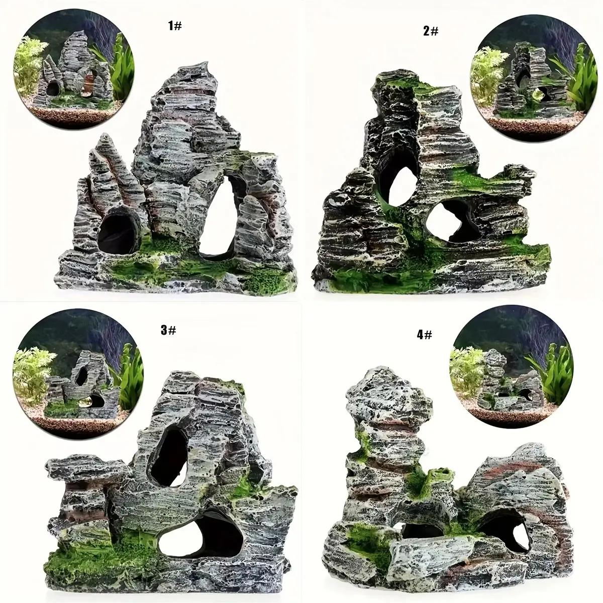 Resin Rockery Fish Tank Decor, Resin Stone Mountain Craft, Aquarium Landscape Ornament, Aquarium Rocks, Aquatic Decoration Accessories, Fish Tank Decorations, Aquarium Supplies