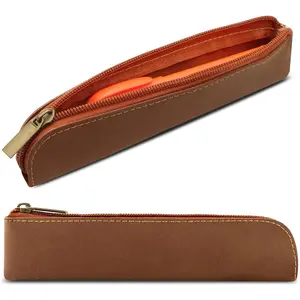 1 count Pen Holder Pouch Stationery Bag Portable Organizer Compact  Faux Leather Storage for Business Person