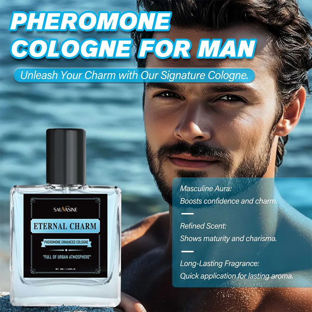 Men's Pheromone Cologne Perfume, Eau de Cologne, Woody Aromatic Cologne, Long-Lasting Fragrance, Non-Alcoholic, Ideal for Dates & Gatherings, Perfect Gift for Valentine's Day, Perfumes Colognes