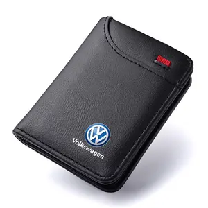 PU Leather Car Driving Document bag ID Passport Card Wallet Card Pouch for Volkswagen Vw Passat Jetta Polo Touran Golf RLine GTD Travel Document Holder Passport Cover