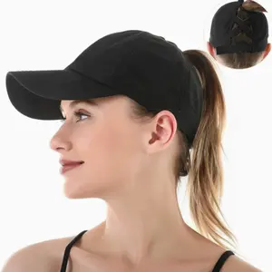 Women's Cross Braided Baseball Cap, Adjustable High Ponytail Design, Quick-Dry Hat for Daily Use and Sports, Comfortable and Stylish