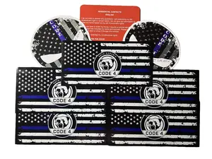 Sgto Sarabia 5 Flag Stickers, 2 Skull Decals & Free Bilingual Red Card