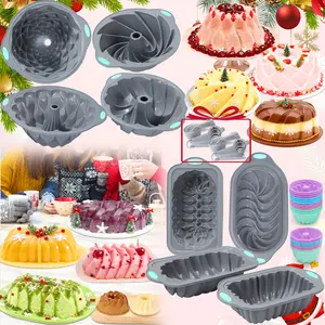 66/21 Pieces，Silicone Baking Set，Silicone Wavy Cake Mold Set -BPA-FreeLoaf Pan & Hollow Pan for Cakes Breads Jellies - Non-Toxic Heat-Resistant Baking Tools - Perfect Gift forHolidays，Christmas gifts Bakeware Baked