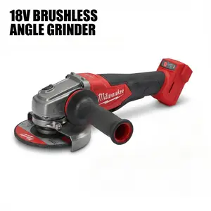 Milwaukee M18 Cordless 125mm Angle Grinder, suitable for metal cutting and grinding, 18V brushless motor, M14 spindle, 3500-8500 RPM speed control, non-locking paddle switch, maximum cutting depth 33mm, includes battery and charger. power Kit