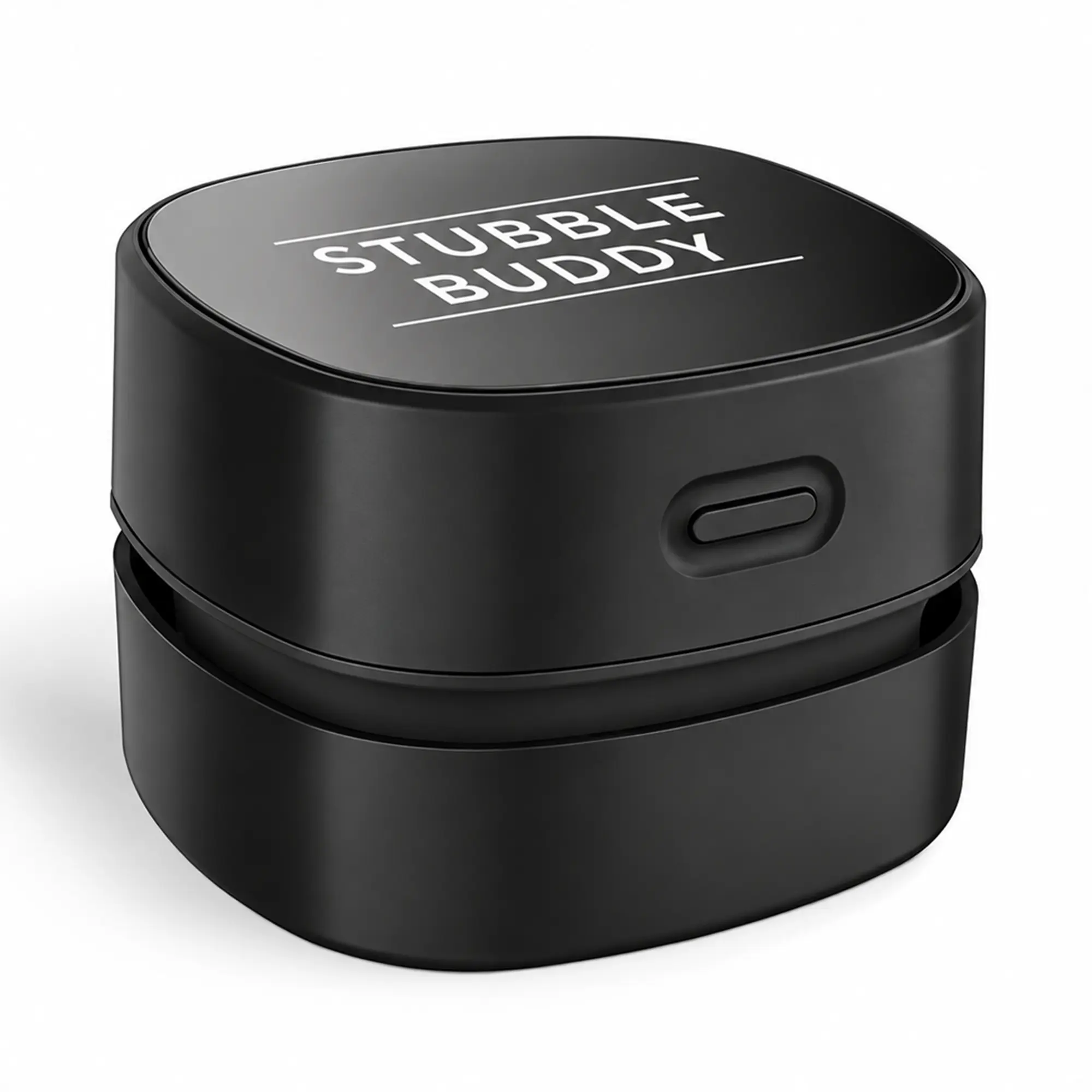Stubble Buddy - Portable Beard, Mustache, & Facial Hair Cleanup Trimming & Manscaping Handheld Mini Vacuum | Cordless, USB Rechargeable Hair Clippings Cleaner | Counter, Sink, & Floor Scratch Resistant
