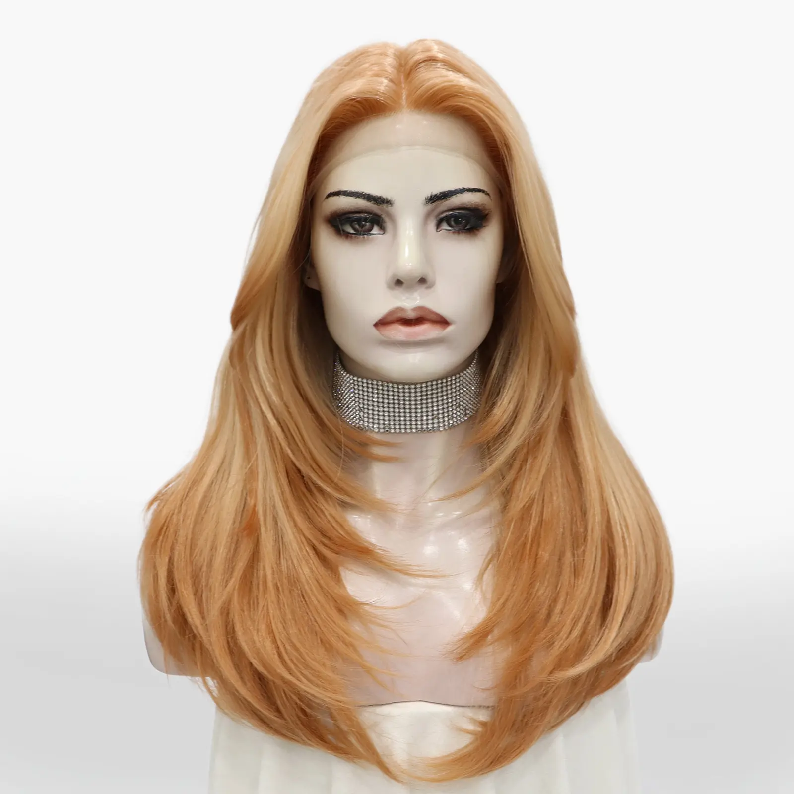 IMstyle Cora Wolf Cut/ Layer cut Collection T part Straight Hair 24" Honey Ginger OmbreColor Low Density Glueless Lace Front Daily Wig