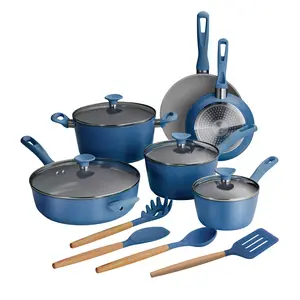 Tramontina 14 Pc Ceramic Induction-Ready Cookware Set, Blue