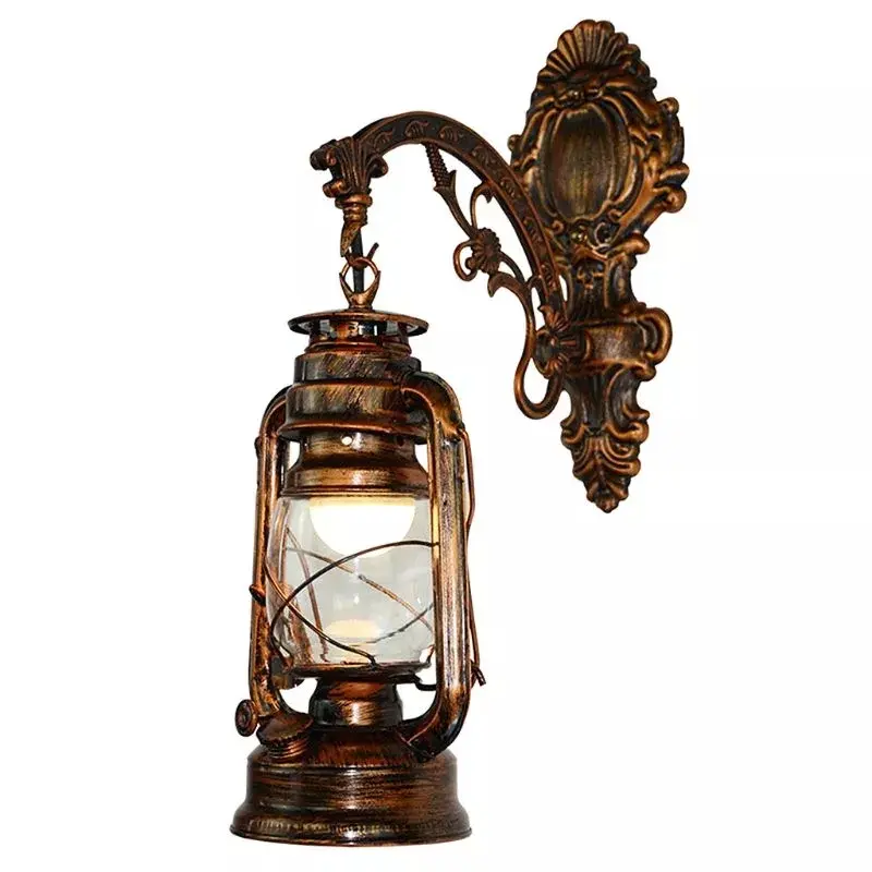 Vintage LED Barn Lantern - Retro Coal Oil-Style European Classical Wall Light, Traditional Fancy Bedroom Home Decor Lamp for Elegant Lighting, Bedroom Decor Lamp, Home Decor Light