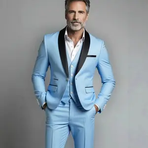 Men's Business Casual Suit Wedding Banquet Groom's Dress Three-piece