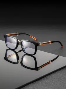 Men's Vintage Steampunk Fashion Glasses, Classic Square Frame, Casual Business Style, Perfect for Commuting, Photography, and Stylish