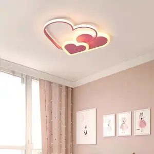 Heart Shape Ceiling Light LED Chandelier Pendant Lamp for Kids' Bedroom Decor Girl Room Accessories Modern Neon