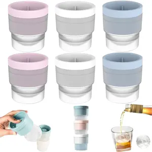 Whiskey Ice Ball Molds 3/6-Pack 2.5" Slow Melting Round Spheres for Bourbon Cocktails Leak-Proof BPA-Free Silicone Easy Release Stackable Design