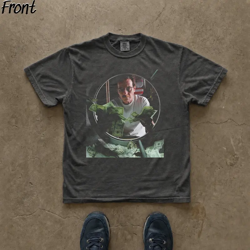 Gildan Menswear Short Sleeve Tshirt - Men's Lightweight Retro Custom Cotton Graphic Top, Iconic Breaking Bad Walter White Money Scene Print, Fitted, All Seasons Casual Streetwear, Cold Wash Compatible