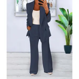 Women's Two Piece Sets Pants Suits Dressy Business Casual Outfits Professional Blazer Pantsuits Set Work Office