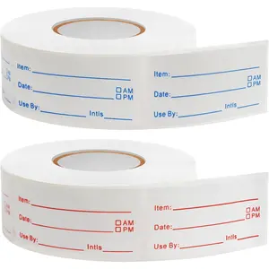 1000 count  Labels,  2 Rolls 1 x 2 Inch Removable Freezer Labels   Storage Stickers for Containers Freezer, Refrigerator, No-