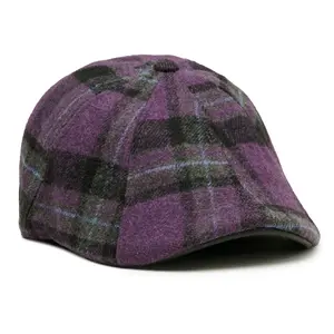 The Violet Rose Plaid Peaky Boston Scally Cap - Purple Plaid