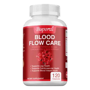 Buporai Blood Circulation Vitamin Healthcare Dietary Supplement - 120 Soft Capsules with Premium Formula for Vascular, Venous Health Support, Contains Niacin, L-Arginine, Ginger, Chili, Hawthorn