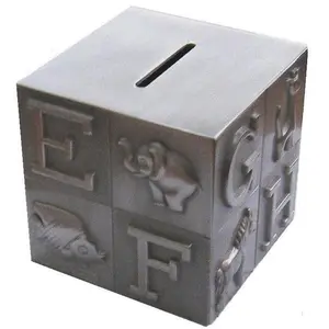 Jiallo 80881 Pewter Plated ABC Block Money Bank