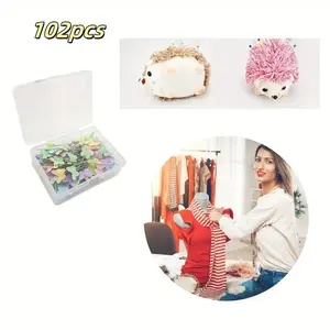 2-pack Hedgehog Needle Mat Sewing Set - Includes 100 Pieces of Colorful Butterfly Pins, Suitable for Sewing, Weaving, Crochet - Essential for Beginners and Experts, DIY Enthusiast Tool