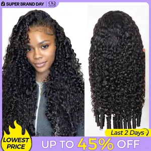 OQ HAIR Full Burmese Curly 13x6 Lace Frontal Glueless Wigs #4 Brown Color 220% Density Water Wave Virgin Human Hair Wigs Pre Plucked Natural Hairline #DealsForYouDays