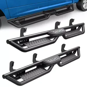 YITAMOTOR Running Boards with Two Stairs Design All-Steel Build, Bolt-on Side Steps Compatible with 2005-2024 Nissan Frontier Crew Cab, Black Powder Coated Nerf Bar