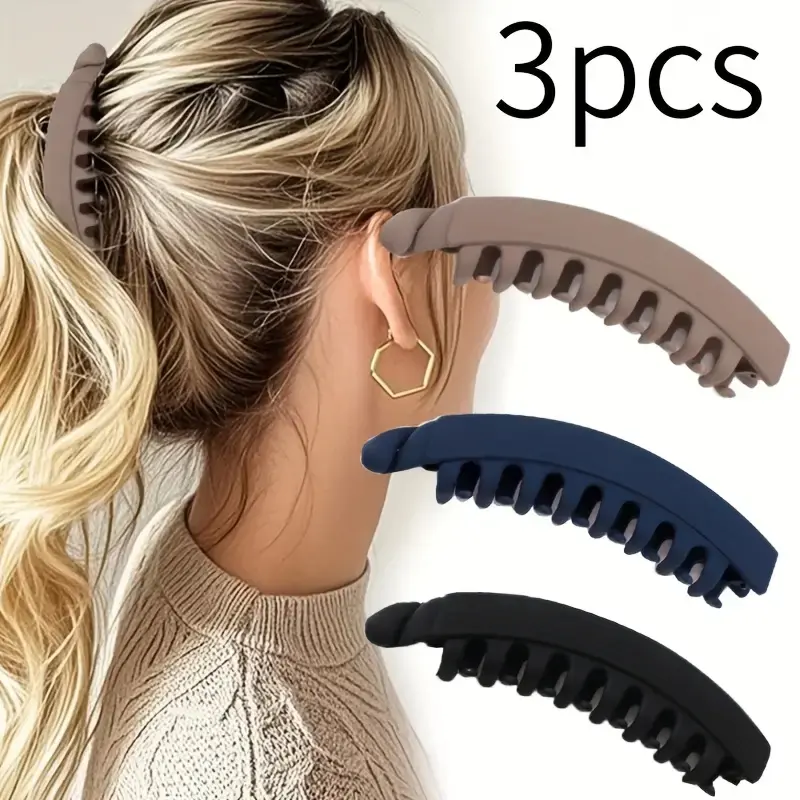 Large Banana Hair Clips Set, Fashion Hair Accessories, Strong Ponytail Holders, Vertical Barrettes, High-End Twist Clips, Ideal for Daily Use