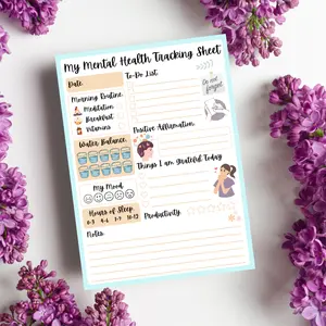 Mental Health Tracker Notepad - Simple Design for Mental Health Tracking and Reflection