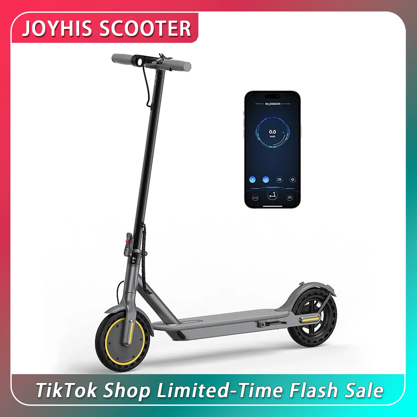T5 Electric Scooter for adult 36V 7.8Ah Battery, 350W Motor, 19 MPH Max Speed, 20 mi Range, 8.5" Solid Tires, Dual EABS & Drum Brakes, IPX5 Waterproof, Quick Fold Design, LCD Display, 15° Hill Climb Capability