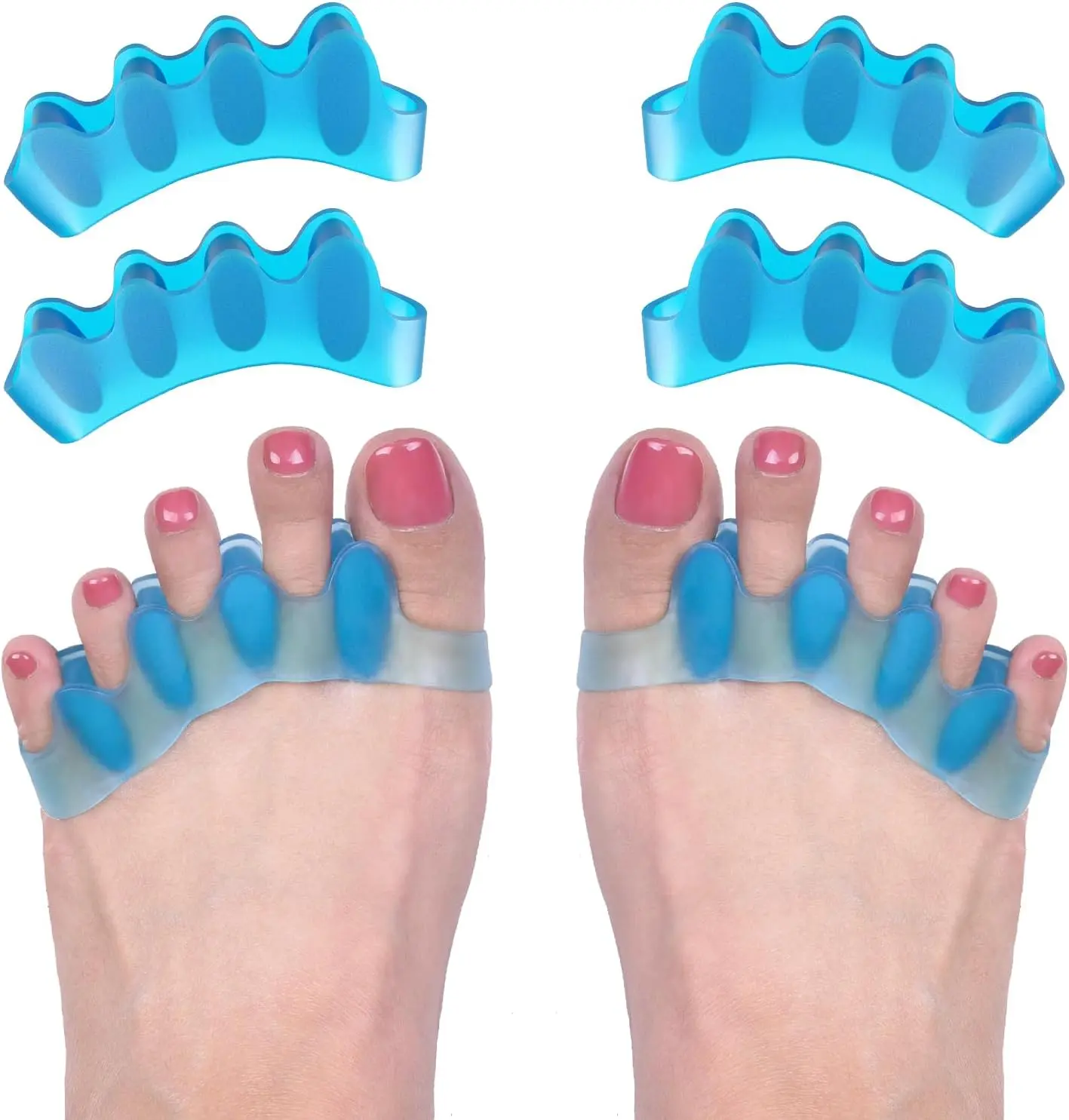 4 Toe Separators, Bunion Corrector for Women and Men, Toe Spacers for Bunion Correction, Toe Straightener.
