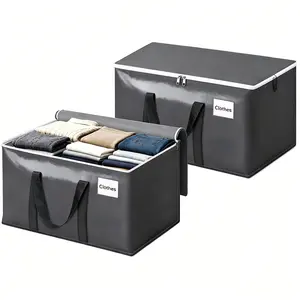 ElegantArray 2 Pack Moving Bags Heavy Duty, Moving Boxes, Storage Bags with Zipper & Handles & Tag for College & Dorm Moving Supplies Grey...