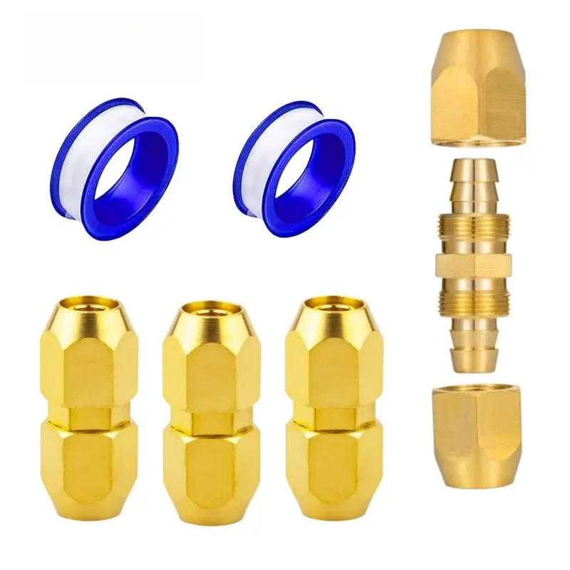 4 reusable pneumatic hose repair fittings, hose air hose repair accessories, suitable for PVC PU pipes, used to connect damaged hoses, with 2 faucet tapes / 1 pipe cutter
