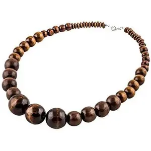 Wood Bead Necklace Africa Wooden Chain Statement Unisex Chunky Necklaces