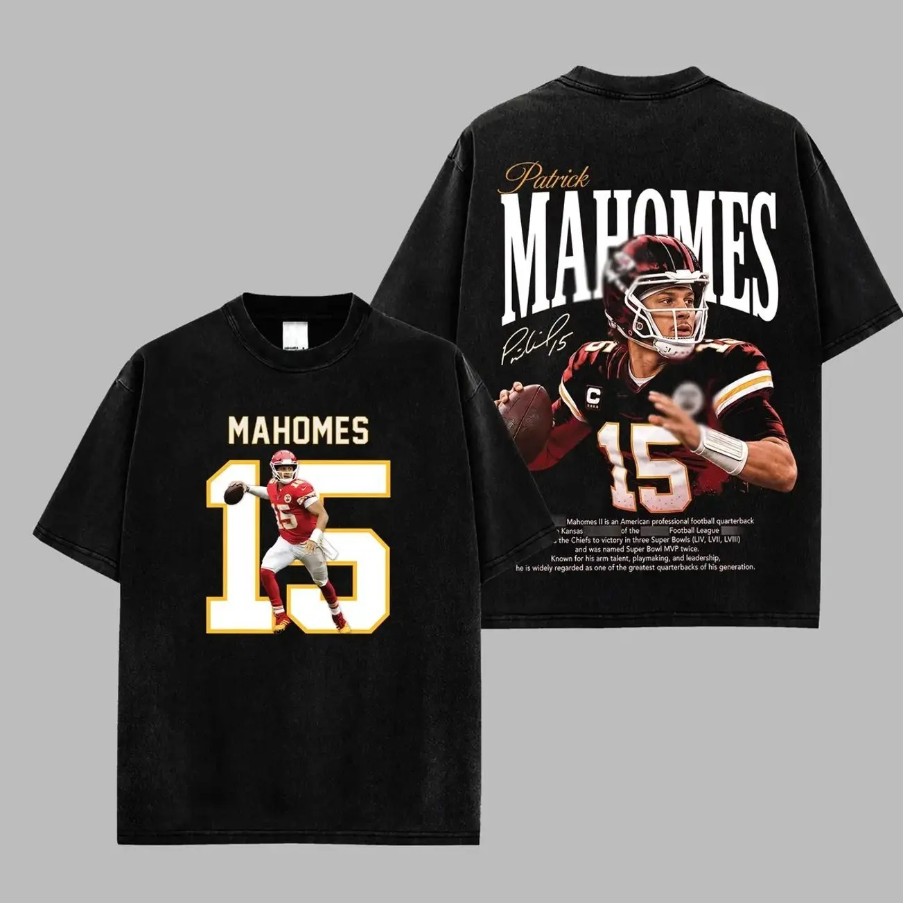 [RedZoneStyle] Patrick Lavon Mahomes 15 Showtime Game Day Retro Unisex 100% Heavyweight Cotton T-Shirt – Magic Mahomes Fans Shirt, The Kingdom Graphic Football Shirt, Game Day Outfits, Gift For Football Fans M68