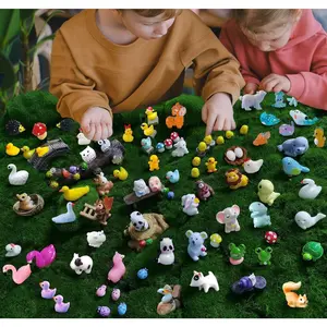 Mini   Figures Set 100 count for Miniature Garden Decor - Slime Charm for Craft -