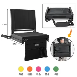 High Quality Oxford Cloth Folding Chair with Backrest & Moisture-Proof Cushion Portable for Stadium Bleachers Outdoor Camping