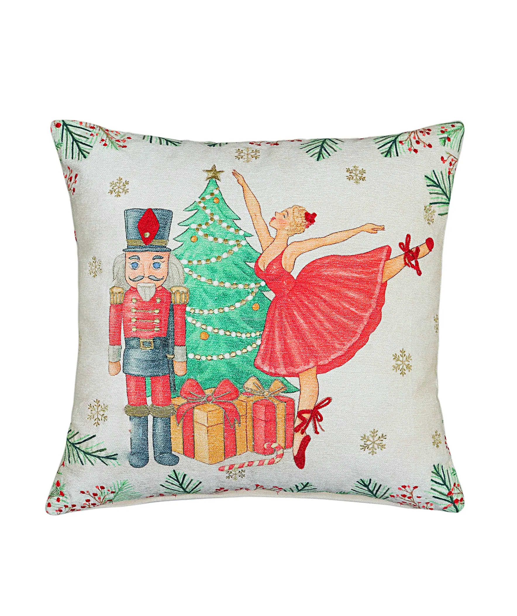 Alpine Holiday Nutcracker Ballet Ballerina Holiday Pillow 20 x 20