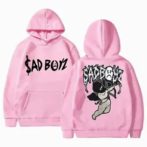 Sad Boyz Hoodie Pink Graphic – Angel Streetwear Pullover Sweatshirt, Double-Sided Design, Edgy Aesthetic for Men & Women, Trendy Unisex Casual Hoodie