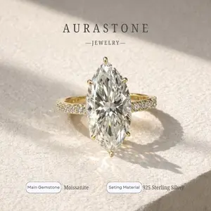 【#10 MKZ】Synthetic Moissanite S925 Silver Maruqise Cut 2/3/5 CT Women Engagement Ring Wedding Ring Gift Recommend